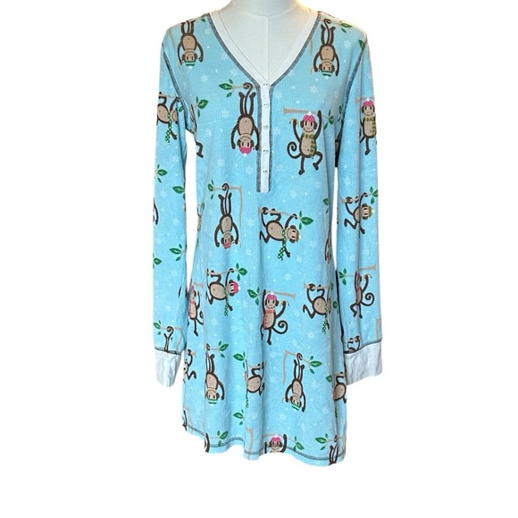 PJ Salvage Monkey Sleep Shirt Nightgown Medium Pajamas - Picture 1 of 5